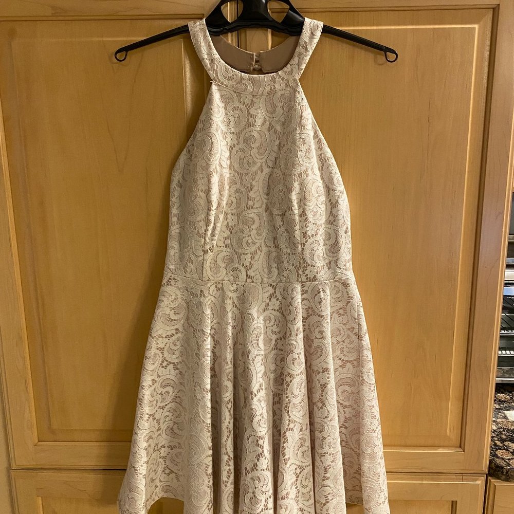 FASHION NOVA White Lace Dress, Size M